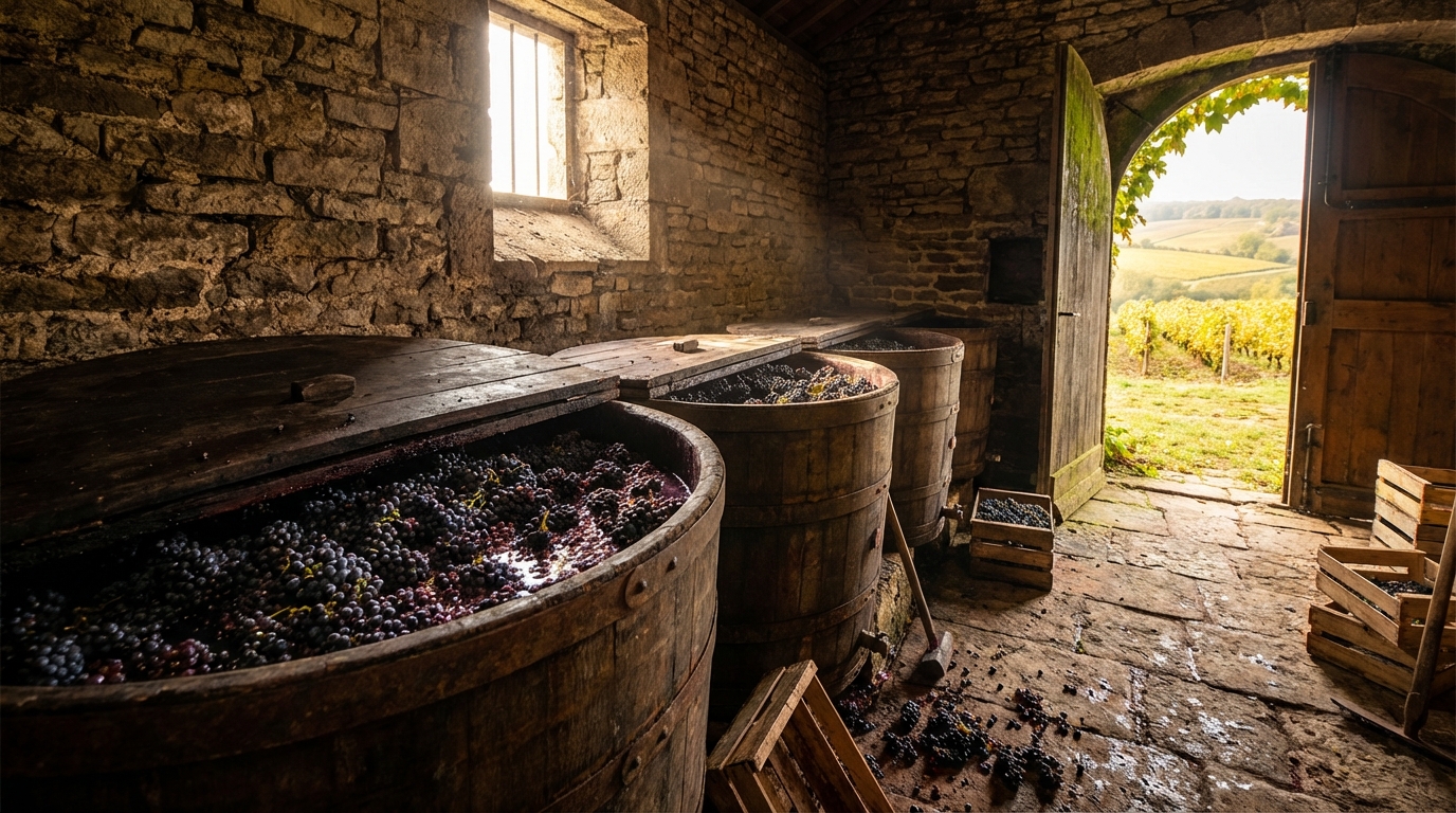 Beaujolais granite hills and Gamay vines