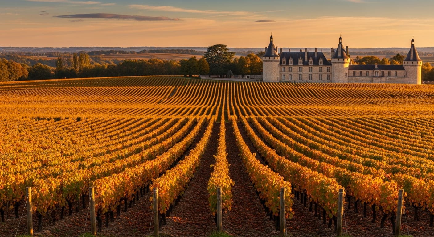 Languedoc vineyard with Mediterranean landscape