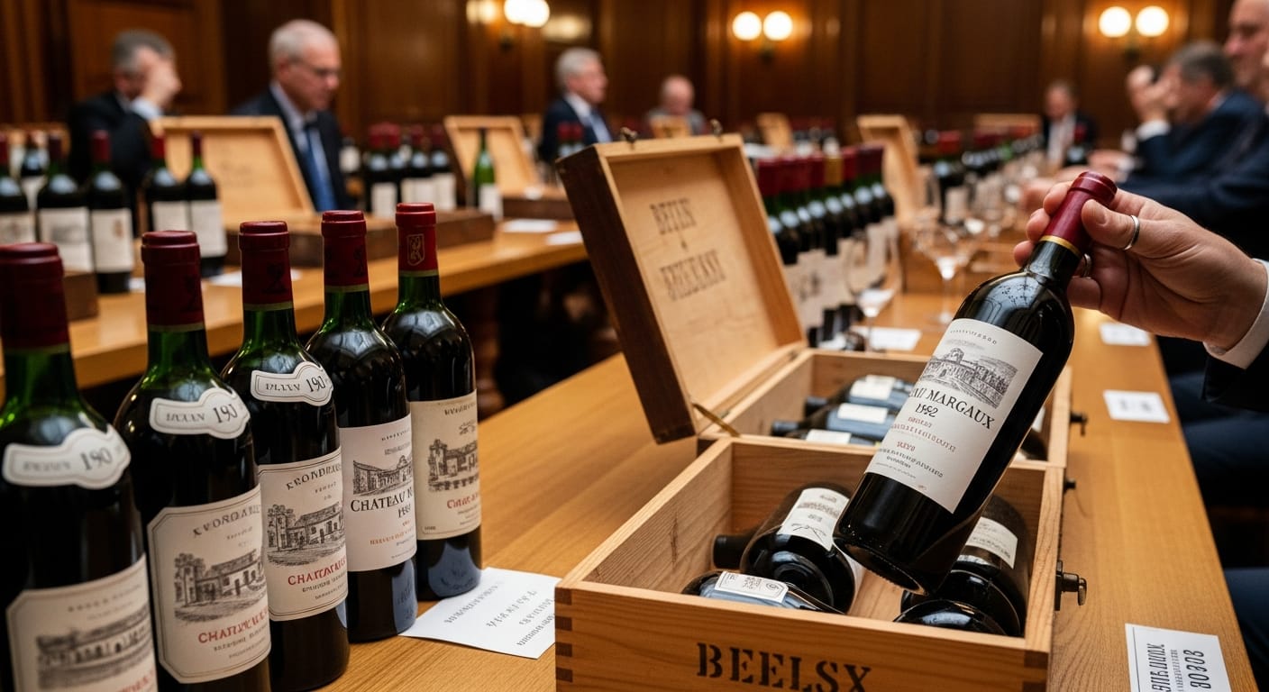 Wine barrels in a French domaine cellar