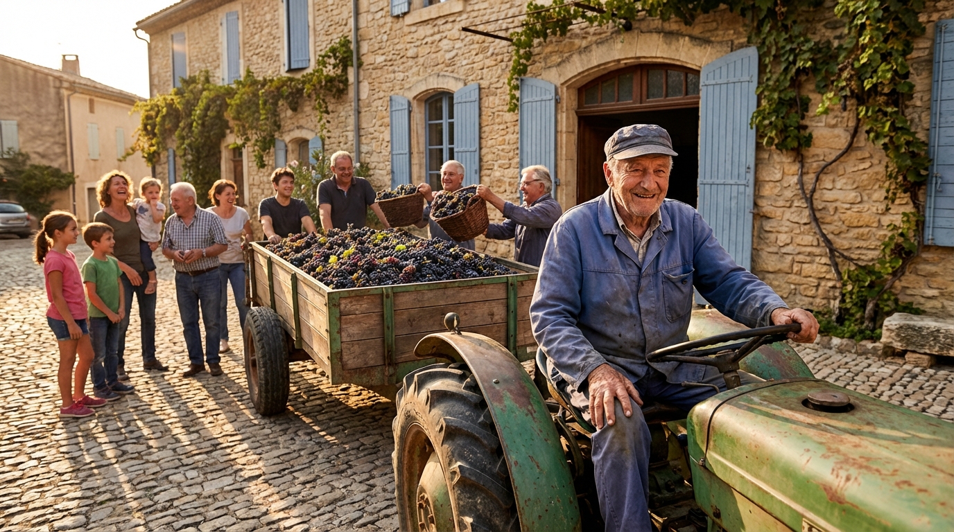 Cave de Tain cooperative building with Hermitage hill vineyards rising behind it