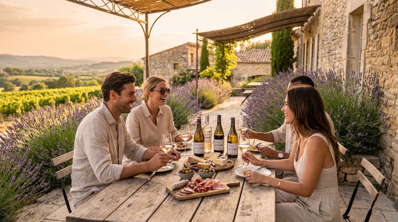 Grand château estate surrounded by manicured vineyards in the Bordeaux Médoc region